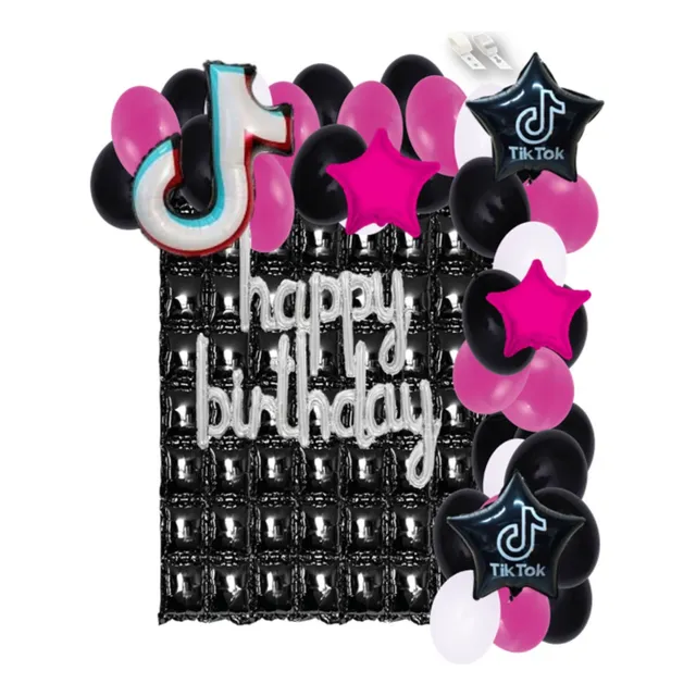 Fiesta Perfecta Influencer Globos Bombas Cortina Tic Toc 82p