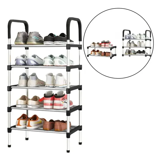Zapatera PENTHA 5 Niveles Acero Inoxidable Plateado para 25 Pares