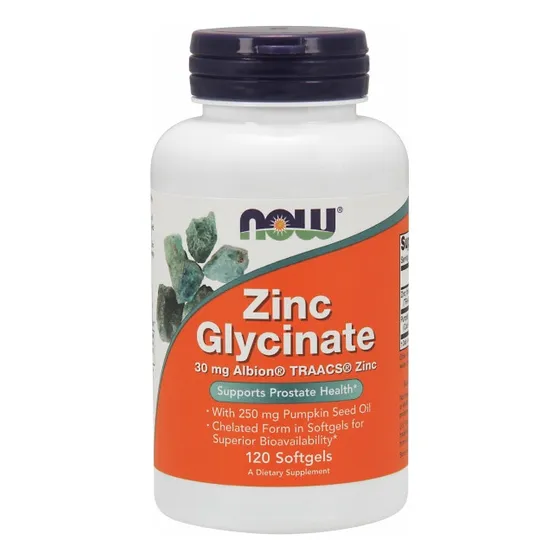 Supplement Now Foods Glicinato De Zinc 30 Mg 120 Cápsulas Bl
