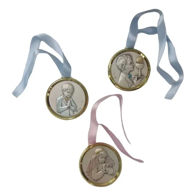 Medallón Comunión O Bautizo De 5 Cm - Italiano