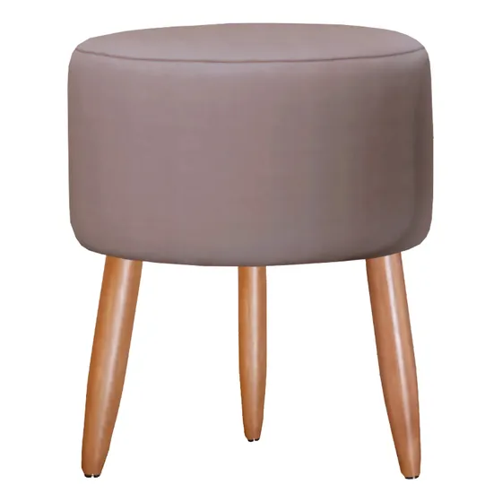 Puff Redondo  Madeira Banqueta Banco Sala Decorativo Quarto