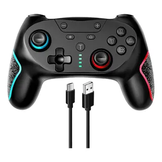 Control Inalámbrico Gamepad Y Joystick Wireless Controller Rooftop Rt-cw01 Pro Negro Con Bluetooth Y Batería Incorporada De 1000 Mah Para Nintendo Switch