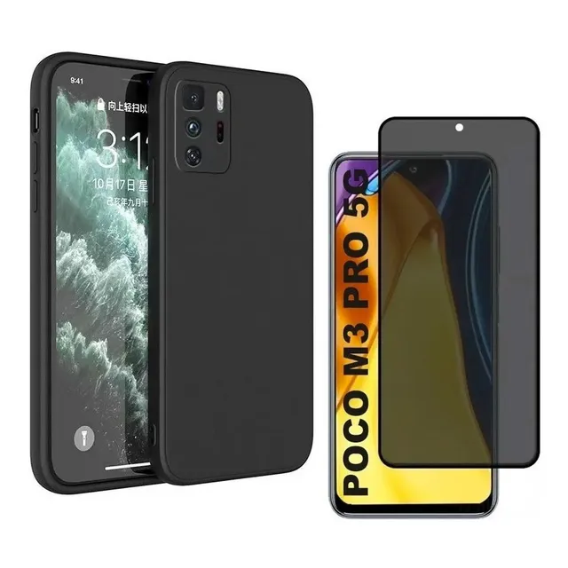 Capa Capinha + Película Privacidade P/ Xiaomi Poco M3 Pro 5g