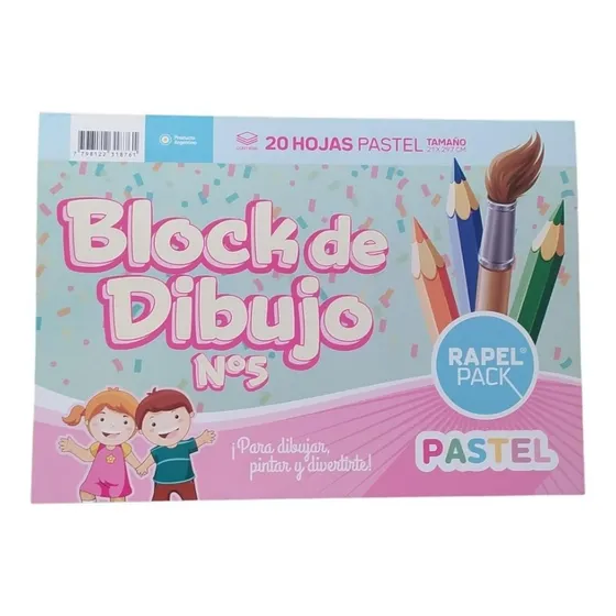 Block De Dibujo Color Pastel X 20hjs