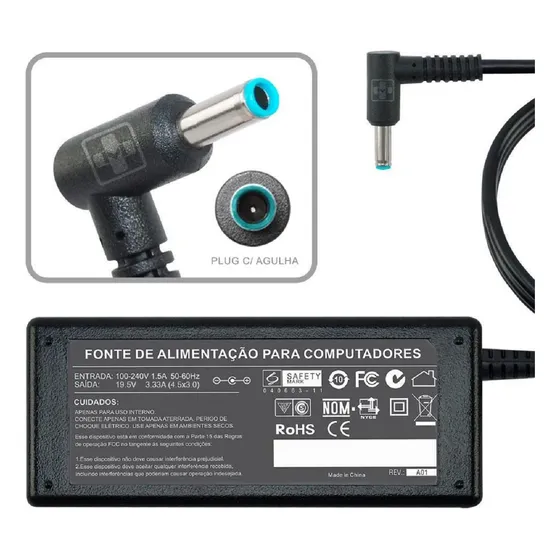 Fonte Carregador Para Hp Ar5b125 Touch 19,5v 3.33a 65w 761
