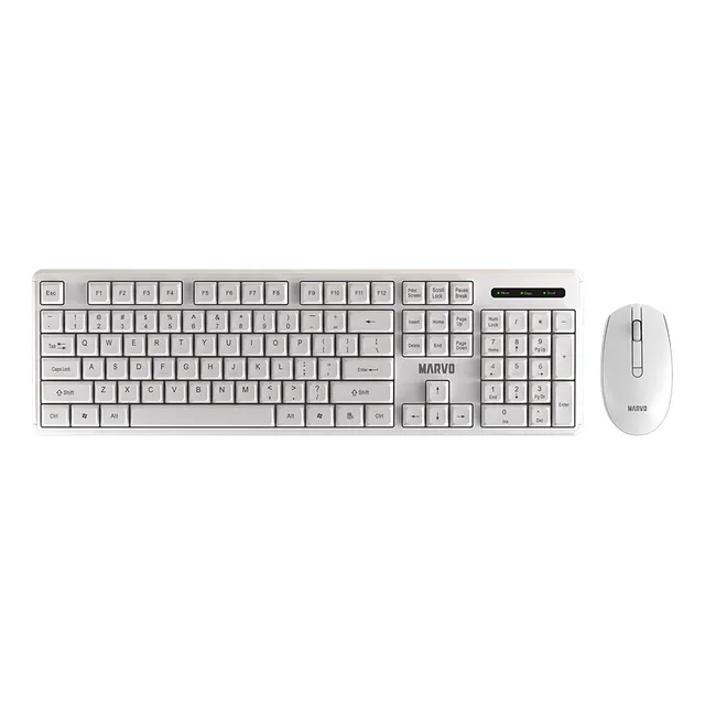 Marvo Ws005 Kit Teclado Inalámbrico Mouse Español Qwerty Blanco Blanco