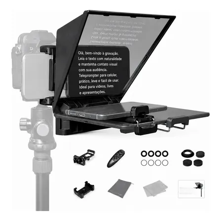 Teleprompter Para Câmera E Celular 8  Portátil Portátil T2pa
