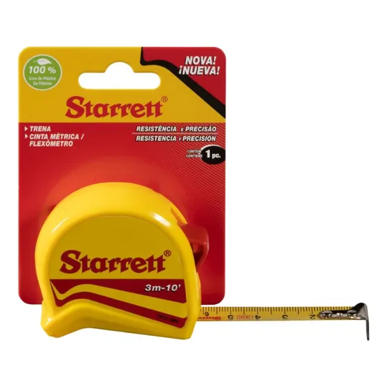Trena De Bolso 3m X 10mm Com Trava E Clipe  Sts12-3me  Sta
