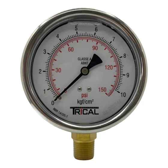 Manometro C/glicerina Escala 0a10kgf/cm2 Rosca 1/2 Npt 100mm