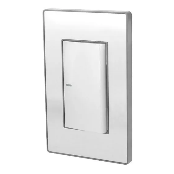 Placa Un Apagador Escalera Sanelec 4631 Cordoba Acero Inox Color Plateado