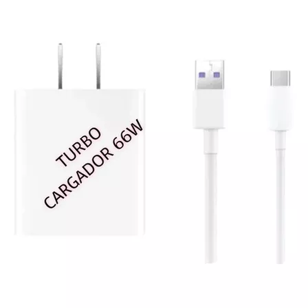 Cargador Super Rápido Tipo-c Usb 66w Turbo Ultra Rapido Color Blanco