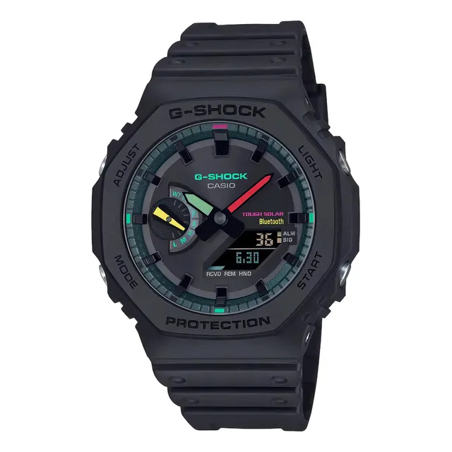 Reloj Casio G-shock Ga-b2100mf-1a Para Hombre Correa Negro Bisel Negro Fondo Negro