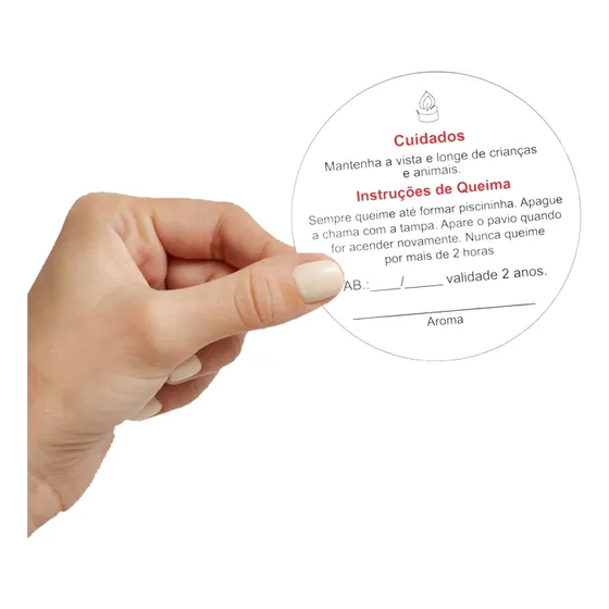 Adesivo Para Vela Com Espaço Para O Aroma - 4 Cm