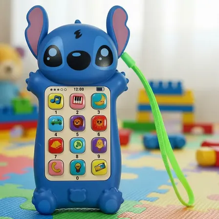 Brinquedo Infantil Educativo Celular Mordedor P/ Bebe Stitch Azul-turquesa