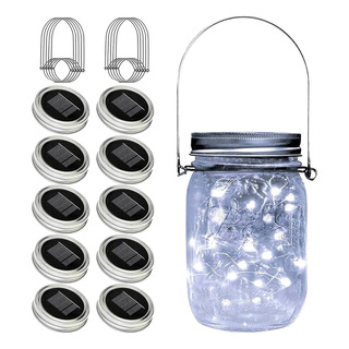 Vookry Solar Mason Jar Lights - 10 Pack 30 Led Mason Jar Luc Vookry Solar Mason Jar Lights - 10 Pack 30 Led Mason Jar Luc
