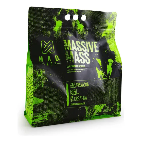 Proteína Massive Mass 4.5kg Sabor Chocolate, Mad Labz Ganador De Peso, 1000 Calorias Por Servicio, 45gr De Proteina, Con 5g De Creatina.