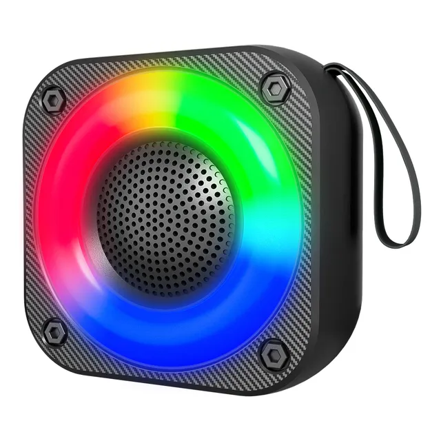 Bocina Bluetooth Recargables Portátil Speaker Altavoz Inalámbrico Luces Rgb Soporte Micro Sd/tf/ Radio/negro Decoración De Iluminación