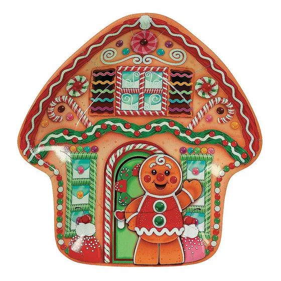 Fun Express Plato Cena Forma Casa Jengibre 8 Desechabl Candy