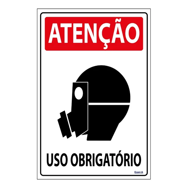 Placa Sinalização Máscara Uso Obrigatório 20x30 - S-201 F9e