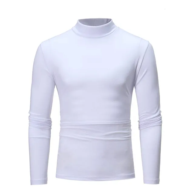 Camisa Manga Larga Cuello Alto Para Hombre Capa Base Parte