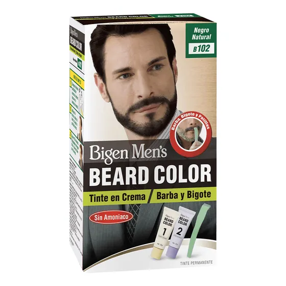 Tinte para caballero Bigen Men barba negro natural 40g