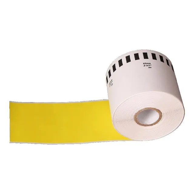 100 Rollos Amarillo Para Brother Ql700 Ql800 Dk2205 De 62mm