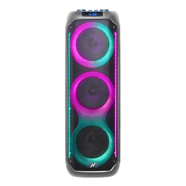 PARLANTE PORTATIL BLUETOOTH INALAMBRICO LEDS TWS NOGA 450BT COLOR NEGRO