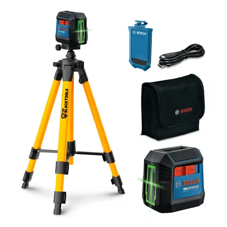 Kit Bosch Nível A Laser Verde Esquadro + Tripé Nível Laser