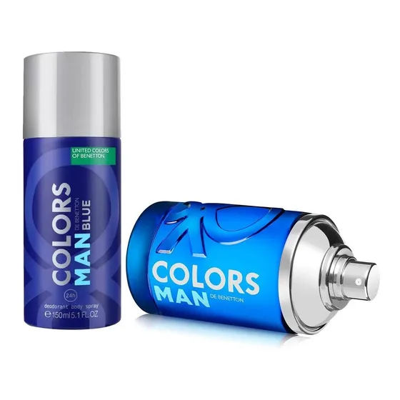 Kit Perfume Benetton Colors Man Blue + Desodorante Febo