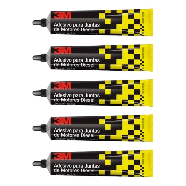 Kit Com 5 Adesivo Cola Junta Motor 3m Diesel 75g Original