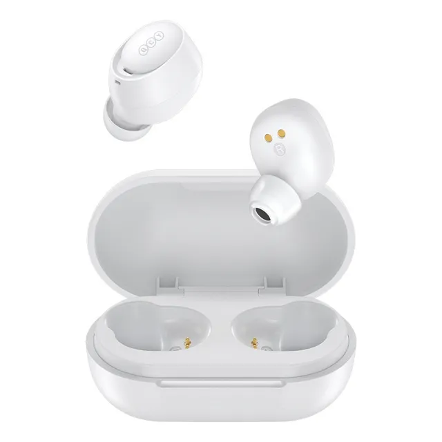Audífonos Inalámbricos QCY T27 Arcbuds Lite 30h de Uso Cancelación de Ruido ENC de Micrófono Dual Bluetooth 5.3 Control Táctil Sonido Hi-Fi Personalizado Color Blanco