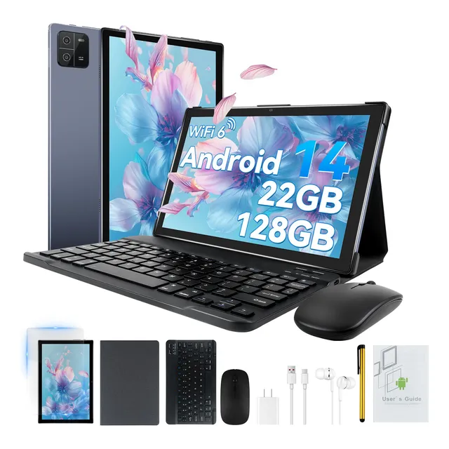 Tablet 10.1 Android 14 22+128gb 5g Wifi6 Bt5 Con Teclado