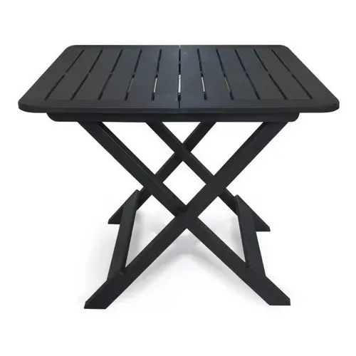 Mesa Plegable de Plástico Homeshop Color Negro Arqplast Simil Madera Arqplast