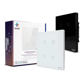 Interruptor Inteligente 4x4 Wifi 4 BotÔes Touch Alexa Google Interruptor Inteligente 4x4 Wifi 4 BotÔes Touch Alexa Google