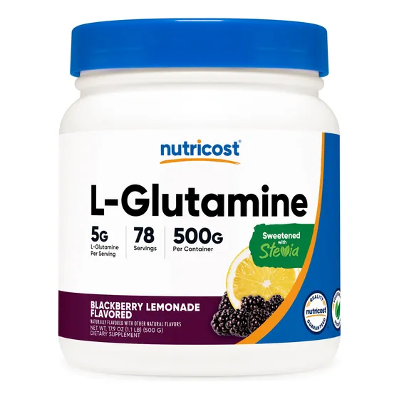 L-glutamina En Polvo De Nutricost Endulzada Con Stevia (500 