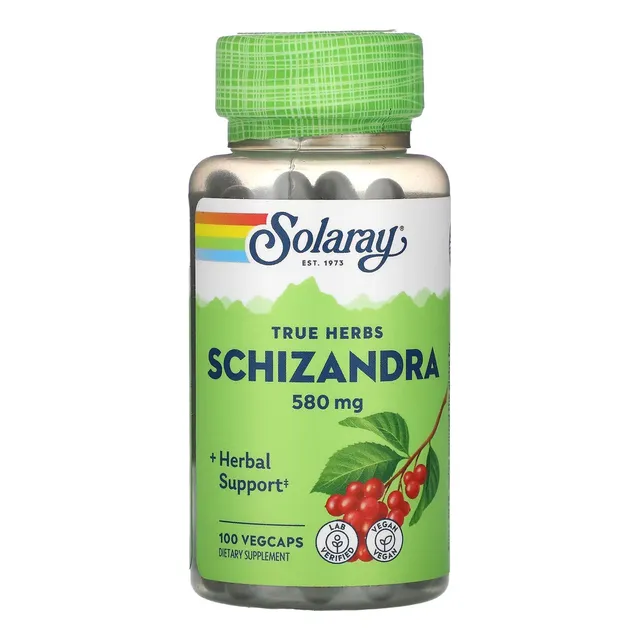 Solaray Shizandra 580 Mg 100 Cápsulas Vegetales Sabor Sin Sabor
