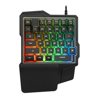 Teclado Gamer Luz Rgb Iluminado Led Usb Alambrico Una Mano Teclado Gamer Luz Rgb Iluminado Led Usb Alambrico Una Mano