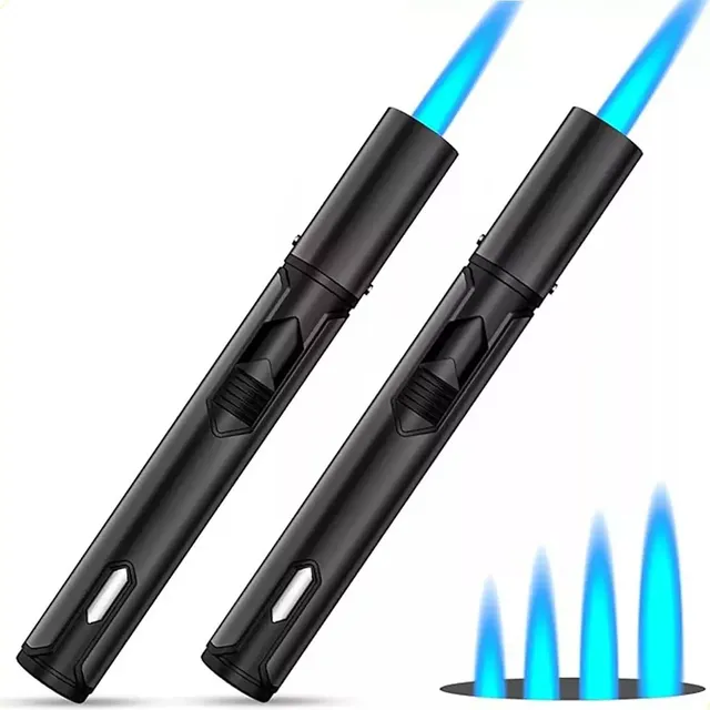 Saiviek Encendedor De Butano 2pcs 6 Pulgadas Ajustable Encendedor Soplete De Llama De Chorro De Butano Reutilizar Encendedor Electrónico Encendedor De Tipo Largo Para Barbacoa Vela Y Camping
