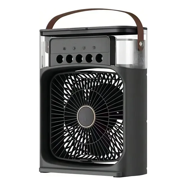 Ventilador De Escritorio Compacto Humidificador Usb Portatil Aspas Negro Diámetro 15 Cm