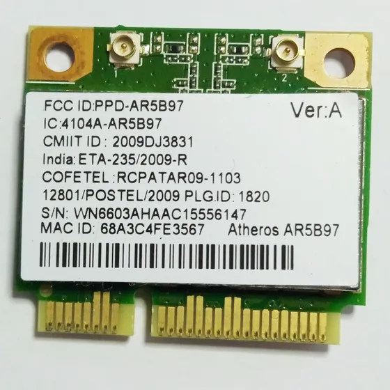 Tarjeta Wifi/bluetooth Atheros Ar5b97 Usada