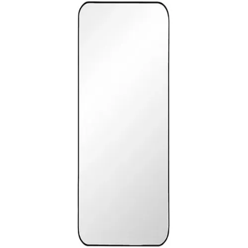 Espejo Rectangular 120x50cm Puntas Redondas Color Negro Cuerpo Entero PVC Resistente con Amplio Angulo Visual Minimalista Decorativo CuantoArte