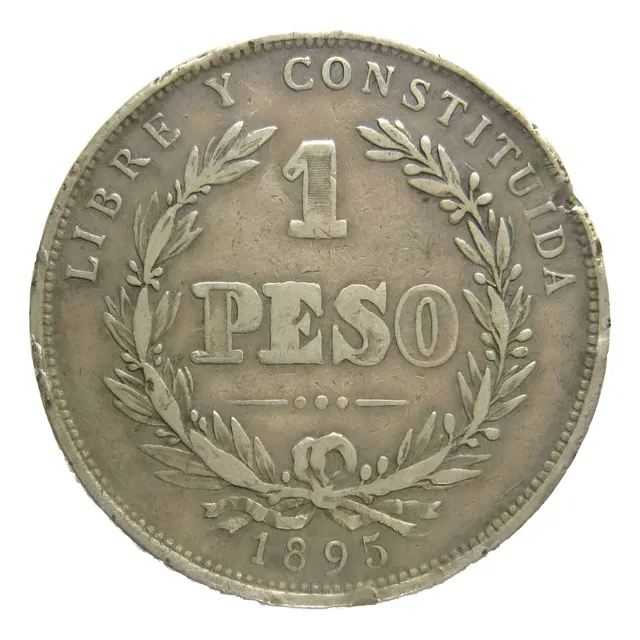 1895 Moneda De 1 Peso Grande De Plata 900 Bien Vea Las Fotos
