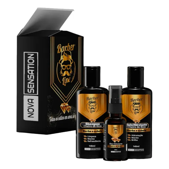 Kit Barba Cheiro De Rico ( Shampoo, Balm, Óleo Hidratante)