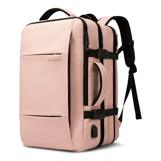 Mochila deportiva grande para hombre y mujer, negra, 37 litros, color rosa, bange, tela lisa, diseño BG1908