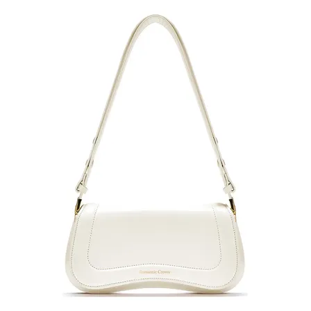 Bolsa Feminina Casual Transversal Dia Dia Branco Liso Níquel