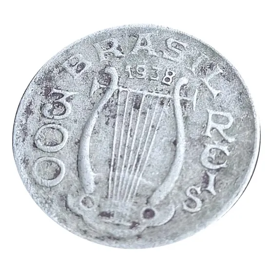 Moeda 300 Réis 1938 Com Reverso Invertido