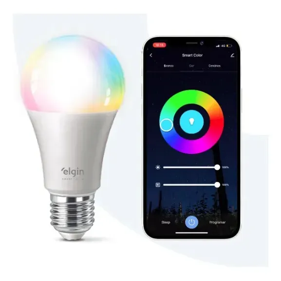 Lâmpada Led 10w Rgb Inteligente Wifi Smart Color - Elgin 127/220v