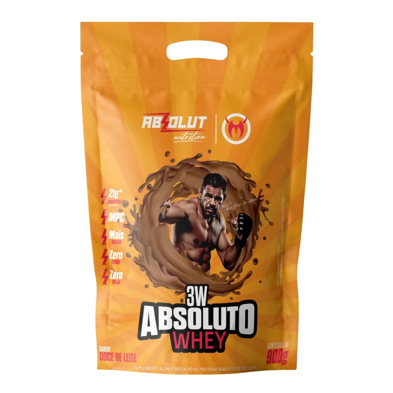 Whey 3w Minot Refil 900g Absolut Nutrition Doce De Leite