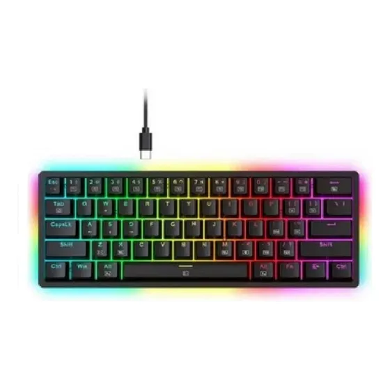 Teclado Gamer Akali Rgb Mecanico Switch Brown Cor Preto Redragon