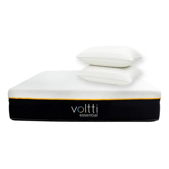 Colchón Matrimonial Voltti Essential 26 Cm Con 2 Almohadas Blanco